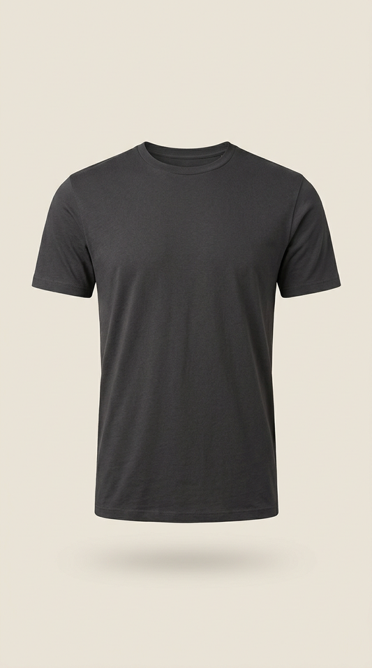 Bold Typography Tee in charcoal